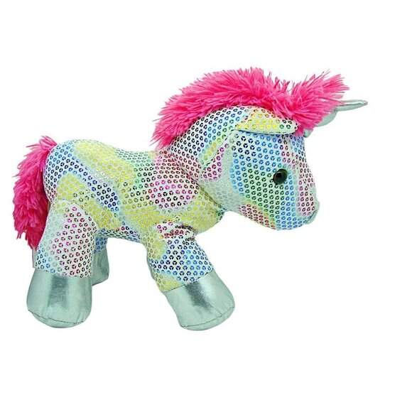 Dan Dee Rainbow Sparkle Glitter Unicorn Plush Stuffed Animal Toy Security 11” - Picture 3 of 11
